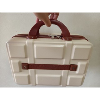 14吋 手提 行李箱 杏仁白 化妝箱 登機箱 黃