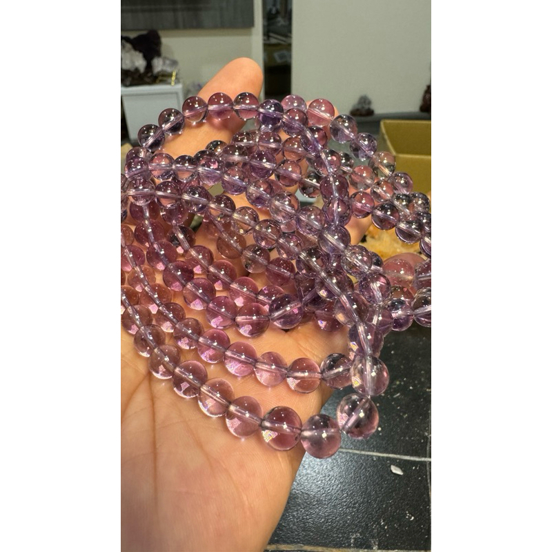 1496 頂級 玻利維亞 紫水晶 紫黃晶 帶微黃 手珠 手串 手鍊 A