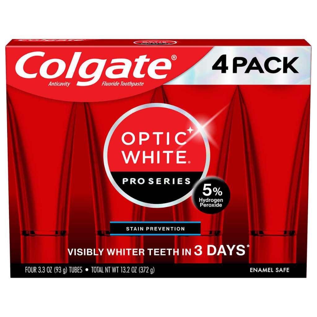現貨 美國代購 高露潔美白牙膏 Colgate Optic White 3.3oz, 4入一組