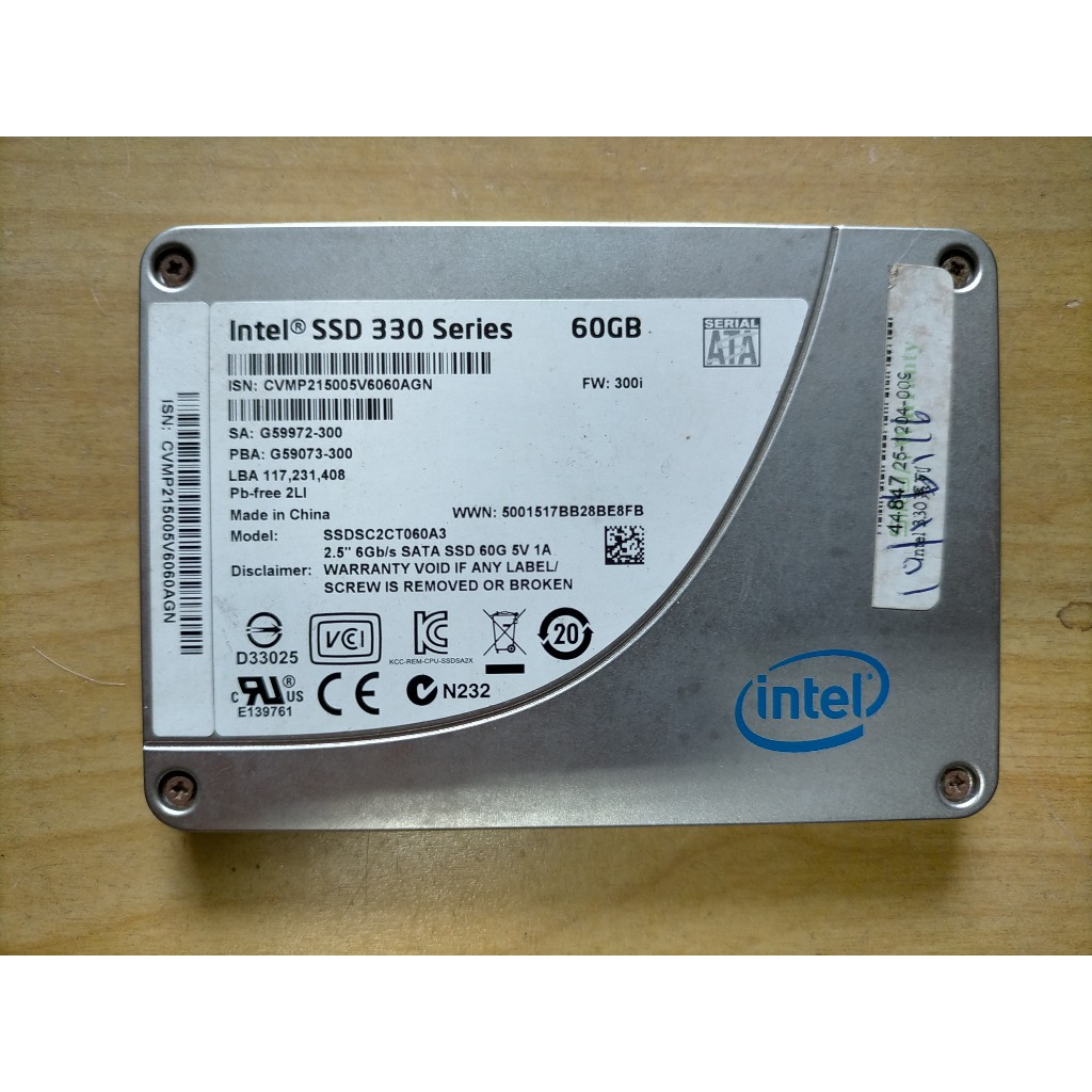 H.硬碟SSD- Intel SSD 330 Series 60GB SATA 6Gb/s MLC  直購價90