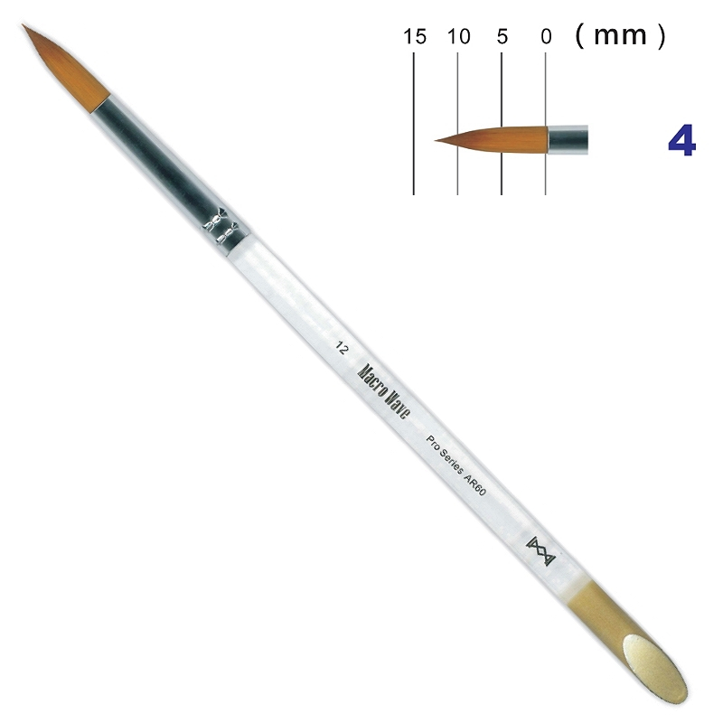 AR6004 馬可威Macro Wave水晶桿尼龍水彩筆(圓)-廣告顏料、水彩畫、美甲彩繪、壓克力顏料