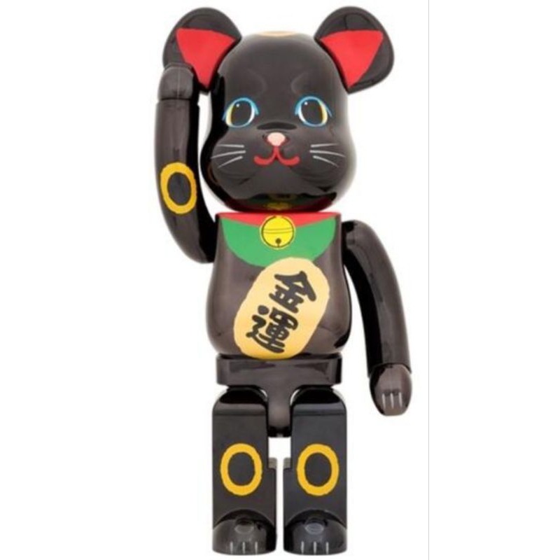 【Q桑】BE@RBRICK 庫柏利克 開運 招財貓 黑 1000% 70公分 台灣現貨