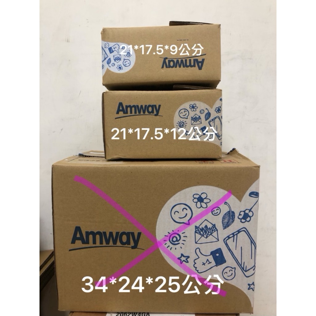 面交【出清 清庫存 隨便賣】二手紙箱 Amway 保存良好 超商可用 歡迎自取 另有其它尺寸 乾淨二手小紙箱