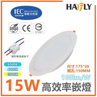 【 大林電子 】高效率 15W LED戰鬥版嵌燈 時尚崁燈 節能標章認證 高亮度 CNS認證