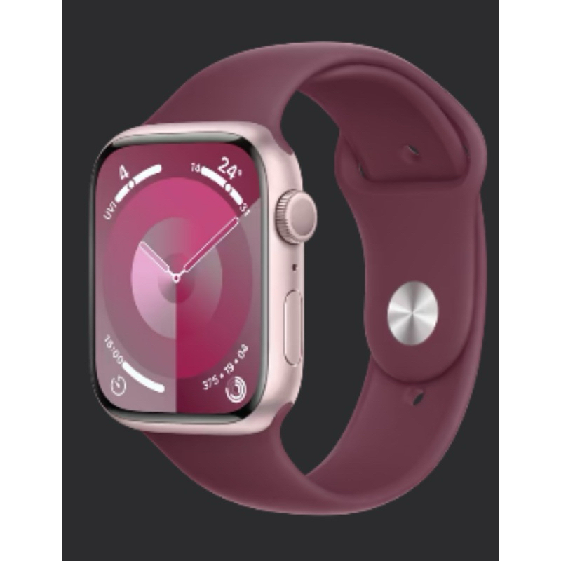 蘋果官網 全新未拆 Apple Apple Watch S9 GPS 45mm(鋁金屬錶殼搭配運動型桑椹色S/M錶帶)