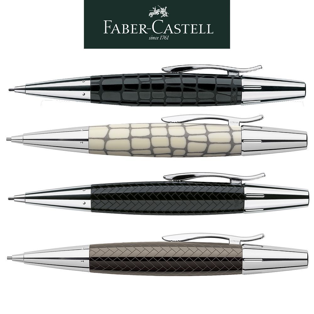 【Faber-Castell】E-MOTION天然樹脂雕紋旋轉鉛筆 天然樹脂/送禮首選 台灣輝柏