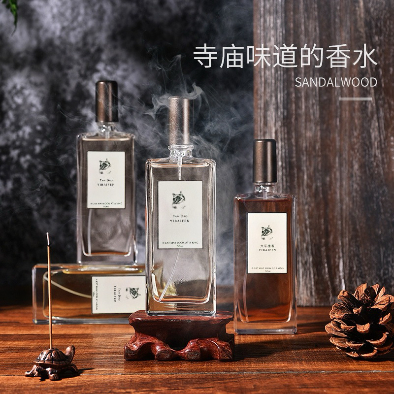 蝦皮隔日達 檀香香水 憶佰氛貓咪香水50ML 現貨 寺廟香 大寫檀道檀香水寺廟香味清新木質淡香水