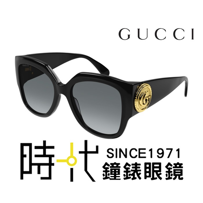 【Gucci】古馳 太陽眼鏡 GG1407S 001 54mm 多邊形框墨鏡 膠框太陽眼鏡 灰色鏡片/黑框