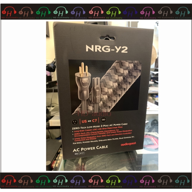 現貨⚡弘達影音多媒體 AudioQuest 美國 NRG-Y2 2M 8字頭 電源線 長結晶銅 LGC導體