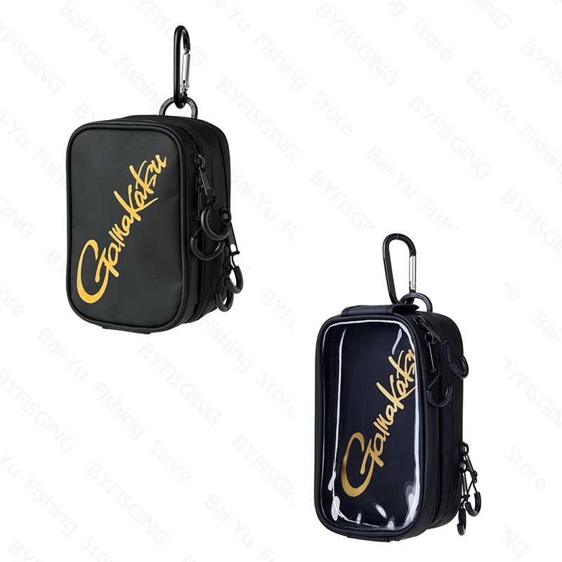◎百有釣具◎日本GAMAKATSU GM-2610 黑色×金色 (透明/不透明) 防水小包 手機包 置物袋