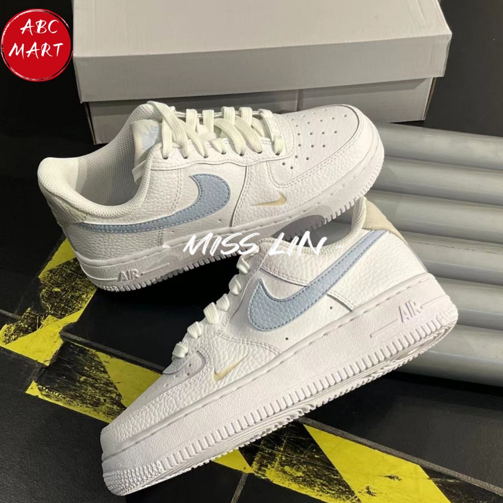 Nike Air Force 1 小勾 女鞋 冰藍 白藍 白灰 藍灰 HF0022-100 白粉HF9992-100