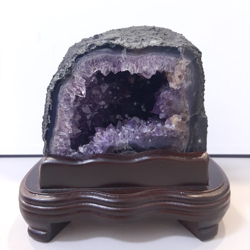 小紫水晶洞 含座1.76公斤 紫水晶 水晶洞 晶洞 擺件 擺飾