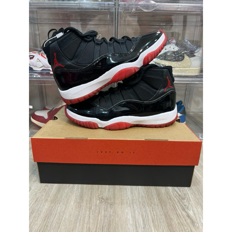 《二手現貨》 Nike Air Jordan 11 19年黑紅US10 有盒