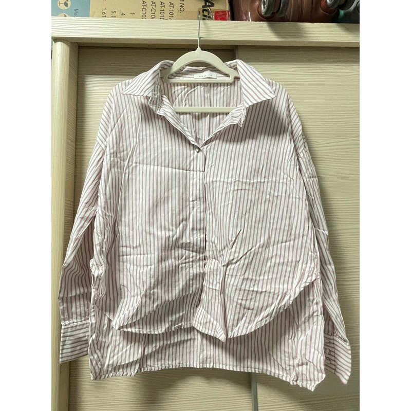 PAZZO粉色條紋襯衫