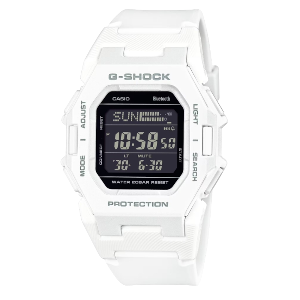 CASIO卡西歐 G-SHOCK 藍牙 簡約輕巧型 電子錶款 白 GD-B500-7_41.5mm