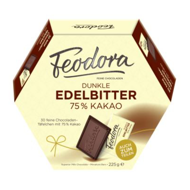 德國Feodora 賭神巧克力75%30片大盒裝，德國原裝.養生巧克力/苦味巧克力