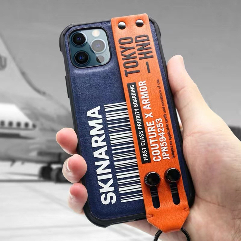 （全新公司貨）Skinarma 日本潮牌 條碼腕帶手機防摔殼- iPhone 11 （橘條）（腕帶可當立架）原價900多