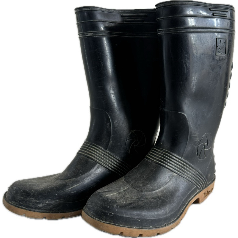 【二手】【特殊商品】達新牌男用雙色長筒雨鞋 11號/28公分 工程 農業 漁業