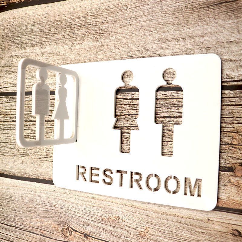 側裝男女指示標牌區分標識 洗手間壓克力廁所指示牌更衣室門牌提示（單個）壓克力門牌號碼 金屬門牌 鋁門牌 廣告掛牌 營業