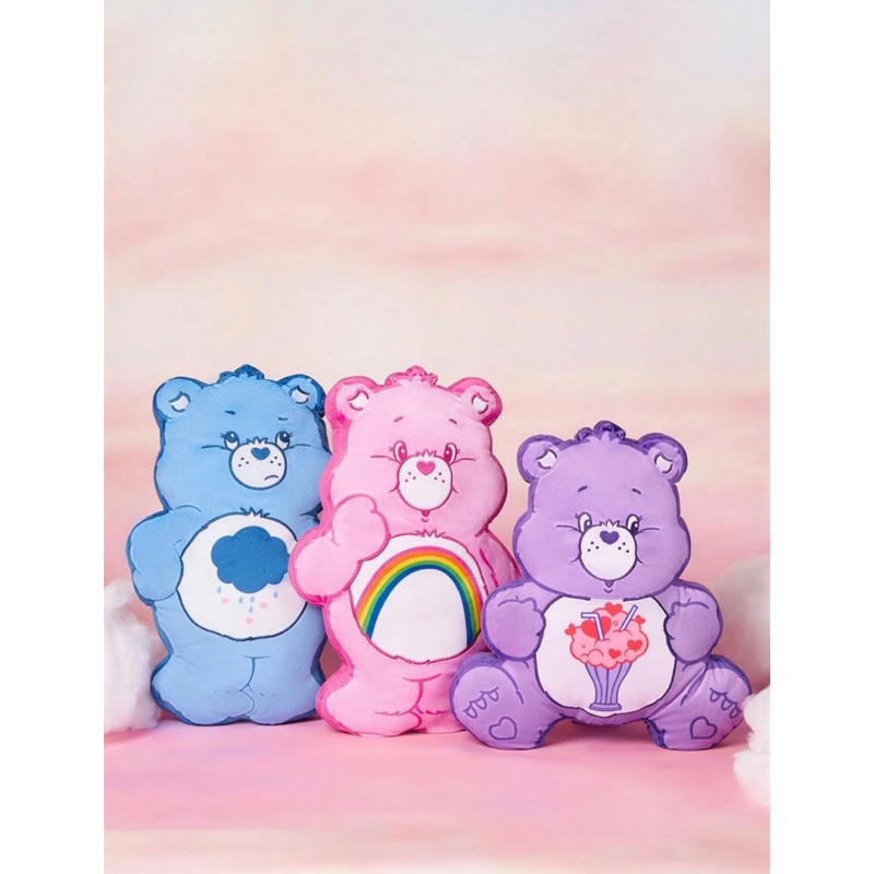 現貨Care Bears 彩虹熊熊繡製粉色 藍色 紫色 裝飾 擺飾 絨布抱枕 靠枕