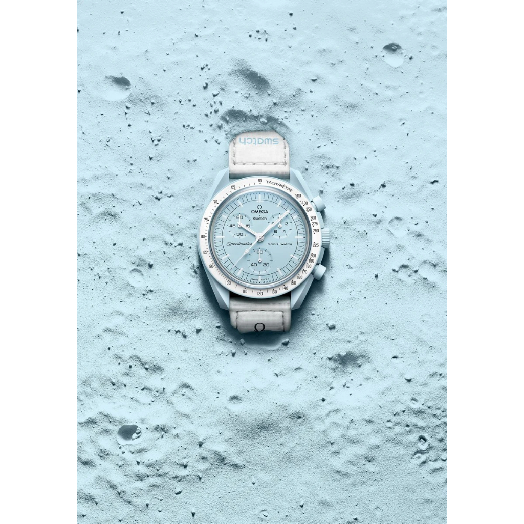 Omega x Swatch 聯名錶 MoonSwatch 石英機芯 防水 Tiffany 藍