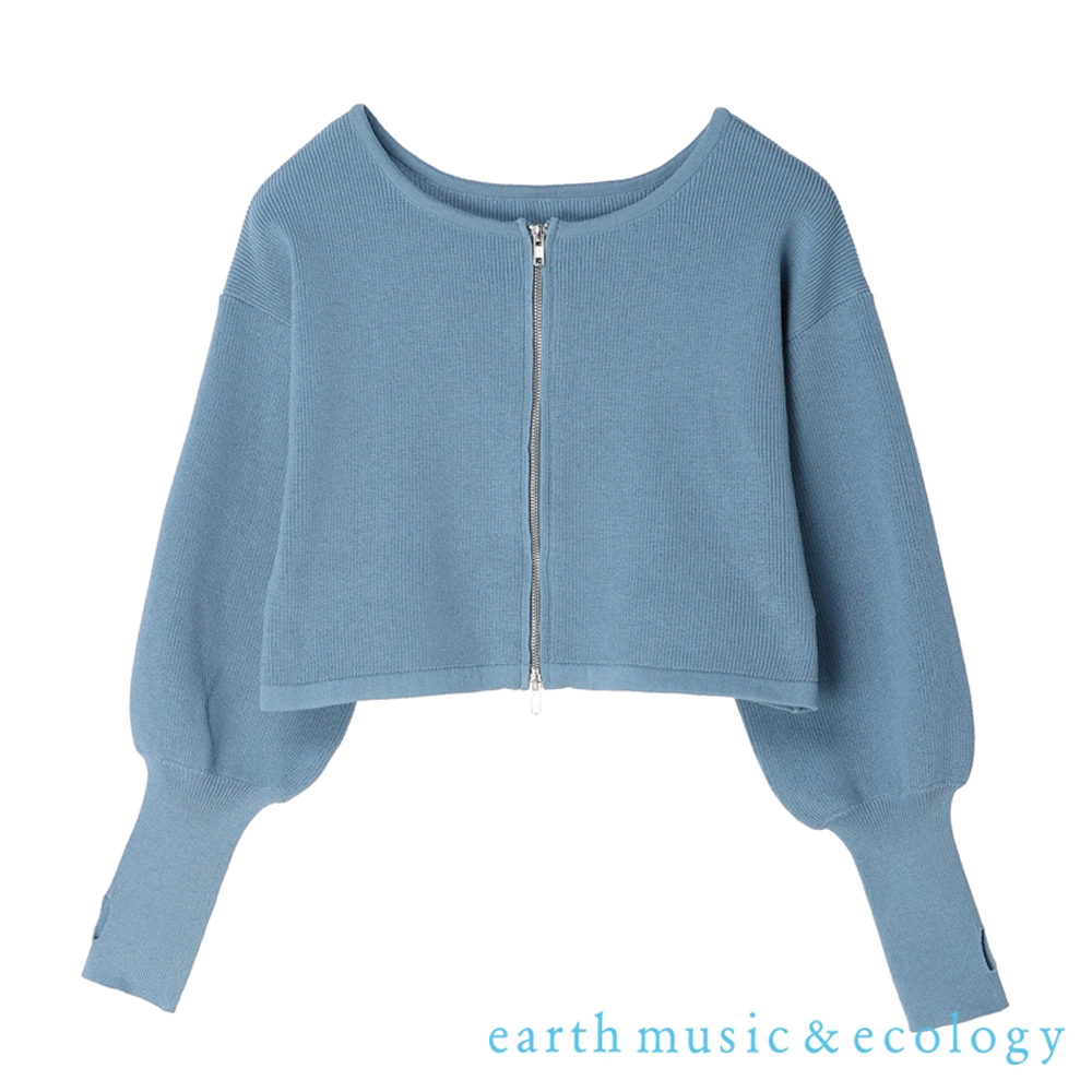 earth music&ecology 2WAY前後穿拉鍊設計短版針織罩衫(1D23L2D0100)
