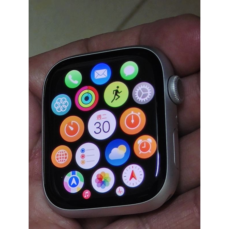 蘋果 APPLE Watch S9 最新 鋁殼 GPS版 45MM 捏指超神 運動錶帶 血氧心率 銀星白色 原廠保固中