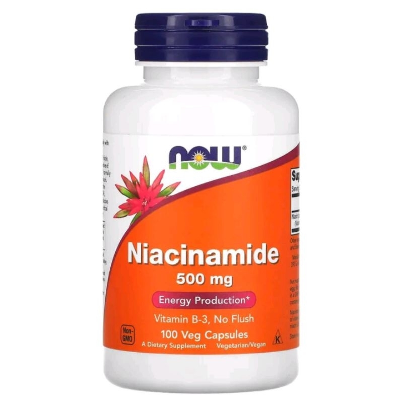 《 現貨 》NOW，Niacinamide 煙醯胺 (無潮紅)，500 毫克，100 粒素食膠囊， 維生素 B3 煙酸