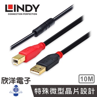LINDY台中旗艦店 USB延長線 A to B 主動式USB 2.0 A公 轉 B公 延長線(42761) 10公尺