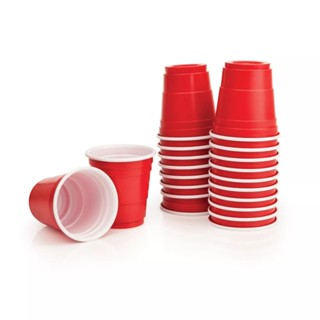 派對城 現貨 【2oz一口塑膠杯30入-蘋果紅】 歐美派對 餐具 派對餐具 生日派對 派對佈置 拍攝道具