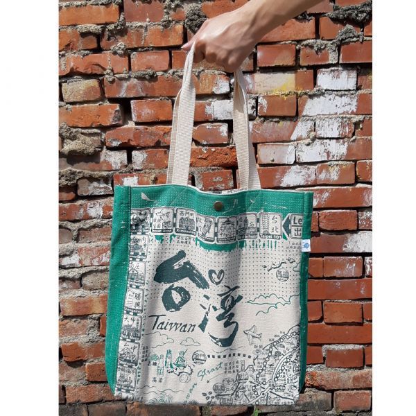【King PLAZA】台灣地圖帆布袋 手提袋 帆布袋 復古 台灣特色 透明圓罐 外國 送禮 木子創意