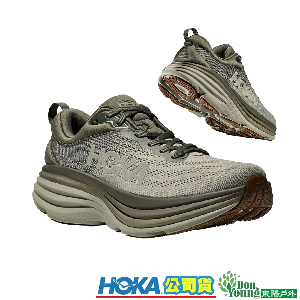 【HOKA】 HO1123202SBRL男 Bondi 8 一般楦/馬拉松路跑鞋 石板灰/灰綠