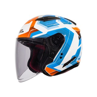 【SOL Helmets】SO-7E開放式安全帽 (星幕 白/藍橘) ｜ SOL安全帽官方商城｜雙D釦／排齒釦