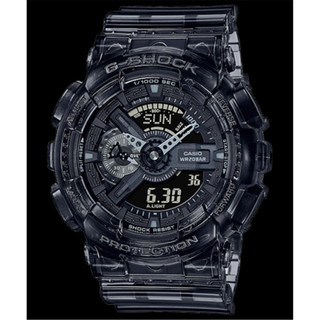 CASIO 卡西歐 G-SHOCK 透明系列 雙顯運動手錶 - 半透明 黑(GA-110SKE-8A)[秀時堂]