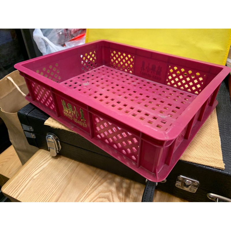 粉紅色/墨綠色 草莓籃 無花果籃 晾皂藍 收納籃 台灣製造 塑膠籃 可堆疊37*29*9公分