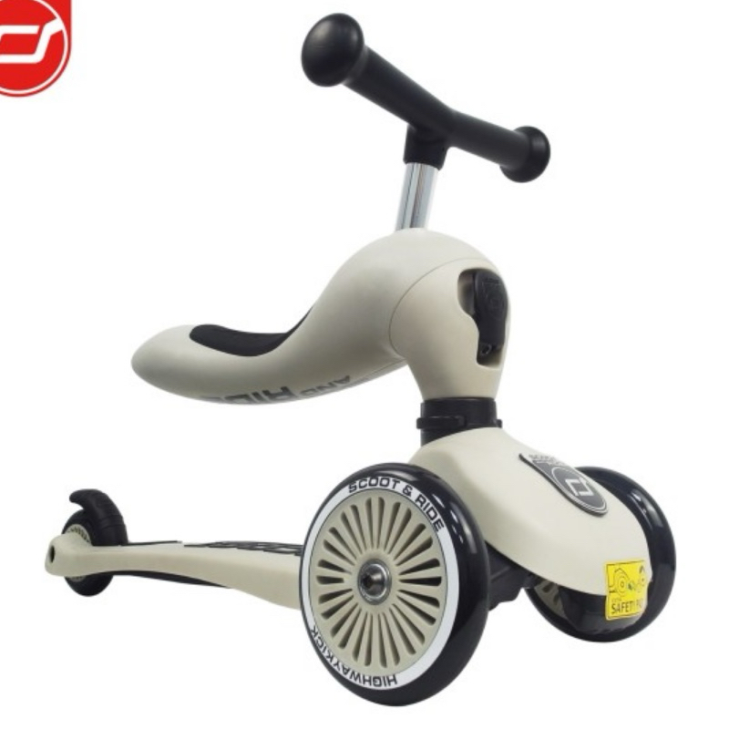 ［二手］Scoot &amp; Ride奧地利二合一滑步車/滑板車 (米灰色）