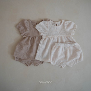 peekaboo 星光壓褶女童套裝｜女童上衣 寶寶套裝 兒童套裝 寶寶短褲 女童短褲 兒童衣服 韓國童裝