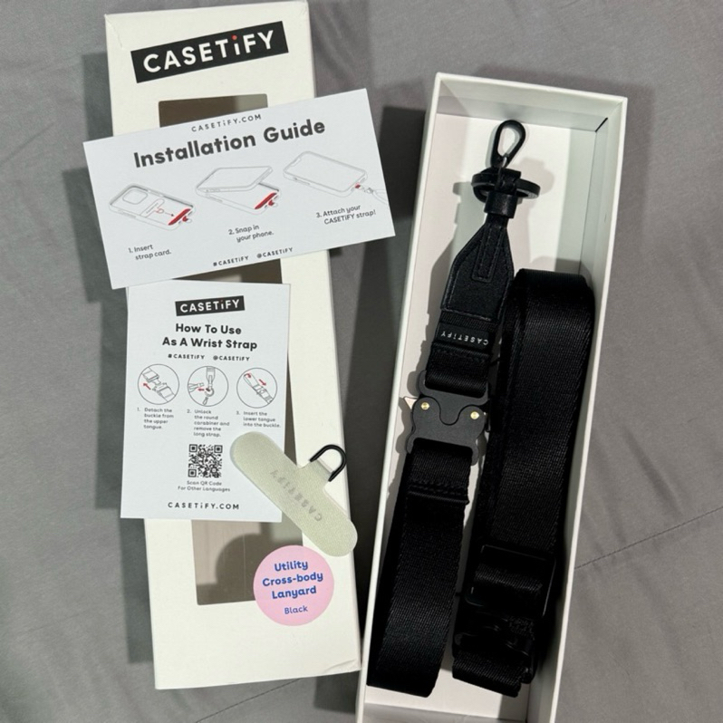 《全新品》 CASETIFY 2合1多功能手機背帶 2-in-1 Utility Lanyard 黑色