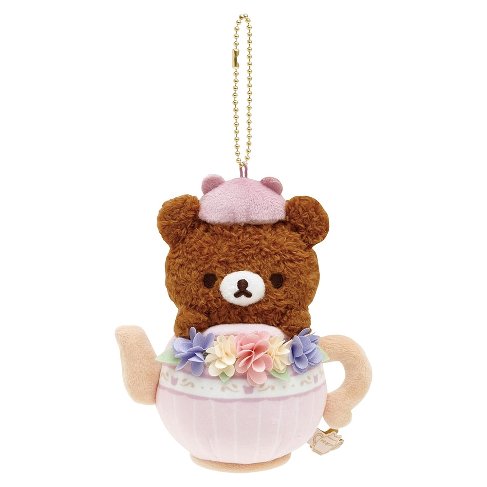 San-X 拉拉熊 懶懶熊 午茶時光系列 絨毛娃娃吊飾 茶小熊 XS84824