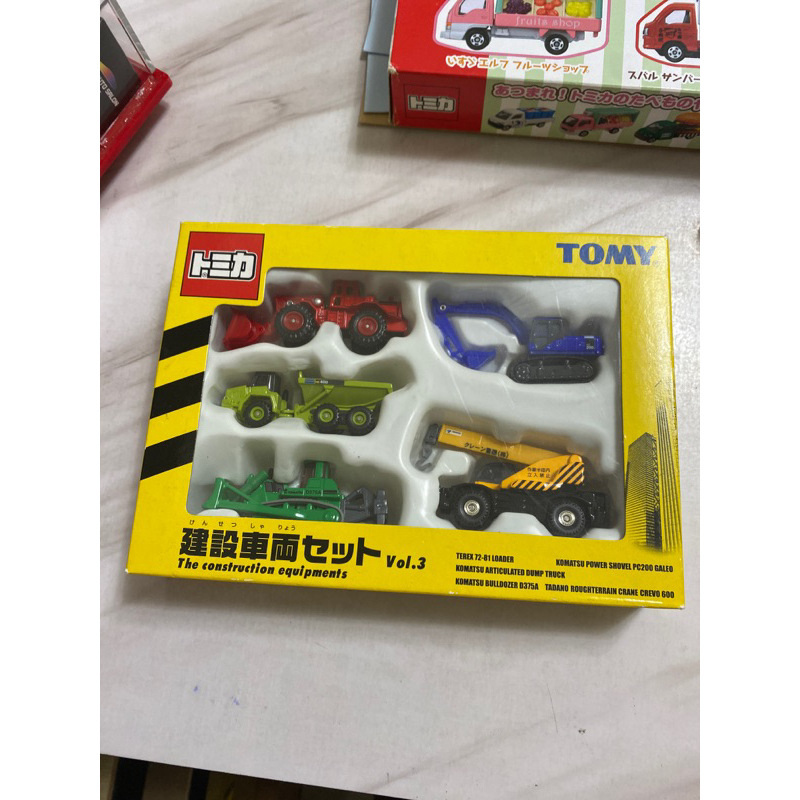 TOMICA 日版 絕版 舊藍標 中製 建設車輛Vol.3 吊車 卡車 挖土機 推土機 起重機（全新未拆、壓盒）