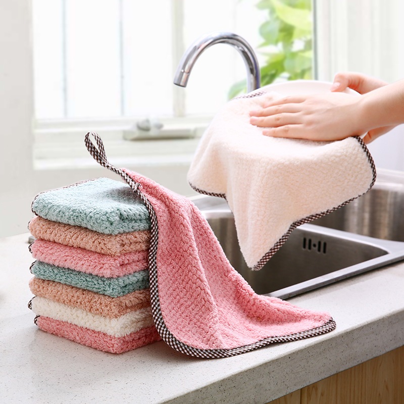 抹布 珊瑚絨抹布 可掛式 珊瑚絨 雙面抹布 不掉毛 吸水強 加厚 擦手巾 洗碗布