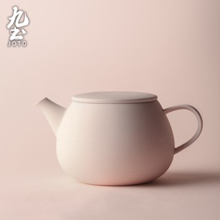 九土馬卡龍色系茶具套裝陶瓷水具套裝啞光復古茶壺水杯託盤創意下午茶壺咖啡用具茶具茶壺附濾網送禮自用茶具推薦CHR0648