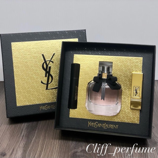 【克裡夫香水店】YSL 慾望巴黎女性淡香精限量禮盒(淡香精50ml+睫毛膏2ml+唇膏1.3g)