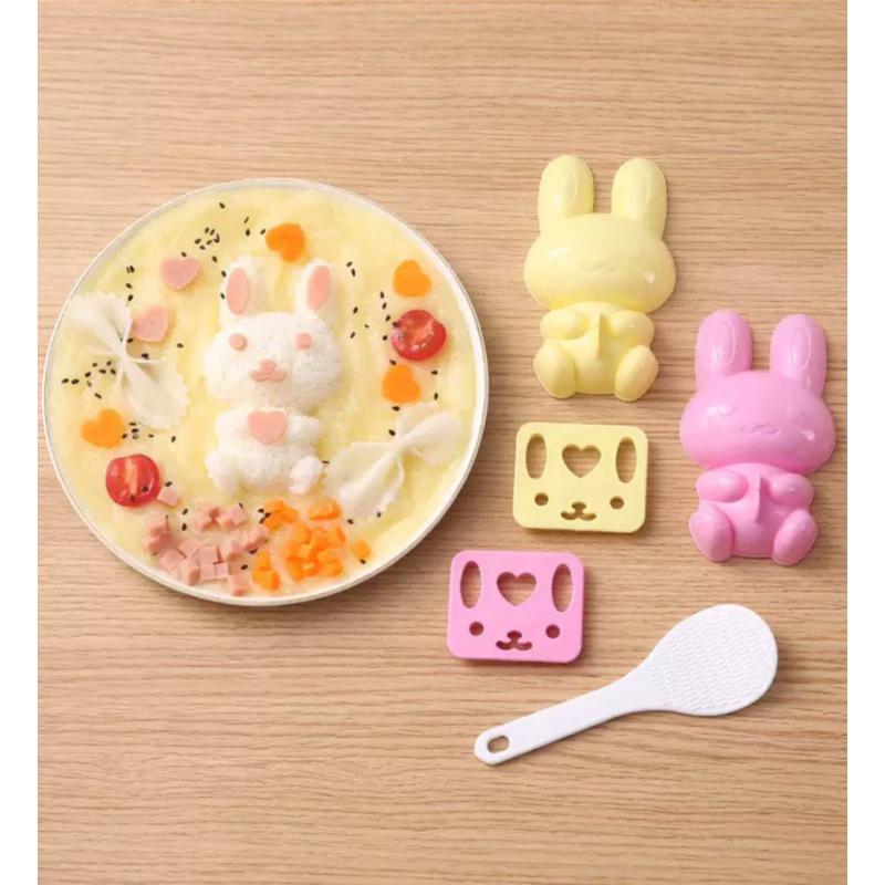 「亞米」🐰可愛貓咪/小兔🐰飯糰模具 咖哩飯造型模具 創意便當 3件組（現貨）