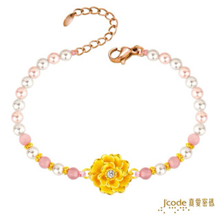 J'code 真愛密碼 閃鑽牡丹 - 寶石珍珠金手鍊 ❚ 母親節系列金飾
