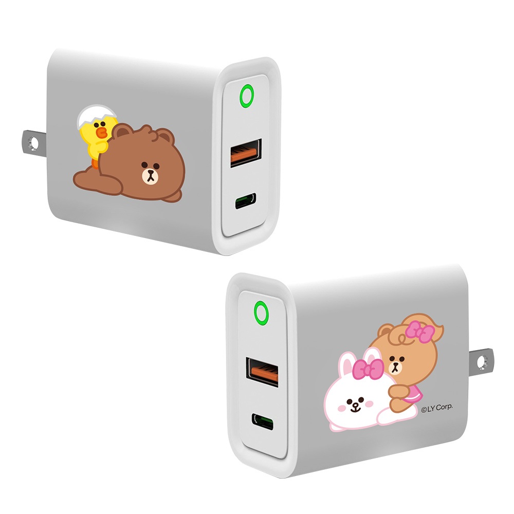 【TOYSELECT】LINE FRIENDS MINI-熊大趴趴USB3.0+PD20W雙孔充電器