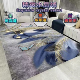 水晶絨地墊 門墊 地毯 北歐風ins地毯 現代簡約進門入戶門腳墊 家用臥室客廳地毯 茶幾毯 防滑吸水 可機洗 傢俱地墊