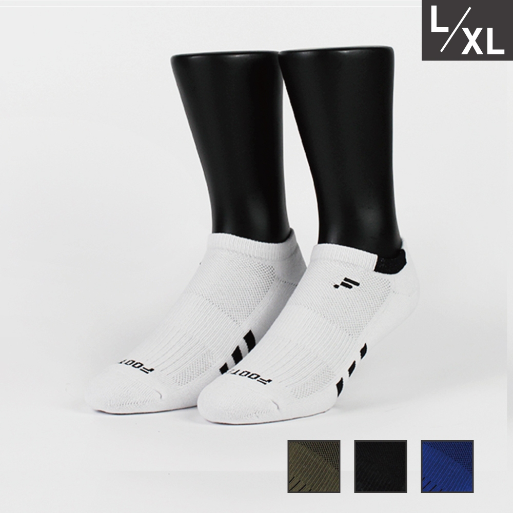 FOOTER 重返簡約運動船短襪 除臭襪 短襪 運動襪 黑白藍綠(男-K176L/XL)