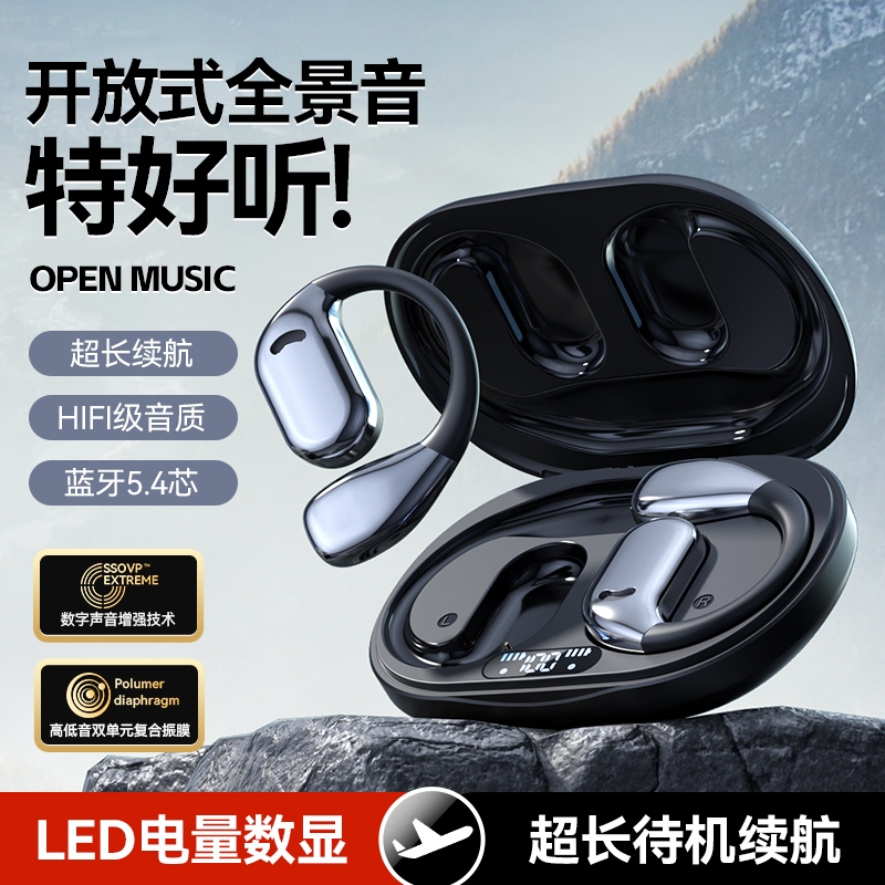 🔥台灣出貨🔥 藍牙耳機 5.4 運動耳機 耳掛式耳機 藍芽耳機跑步耳機 骨傳導耳機 掛耳耳機 騎車耳機 不入耳耳機 耳機