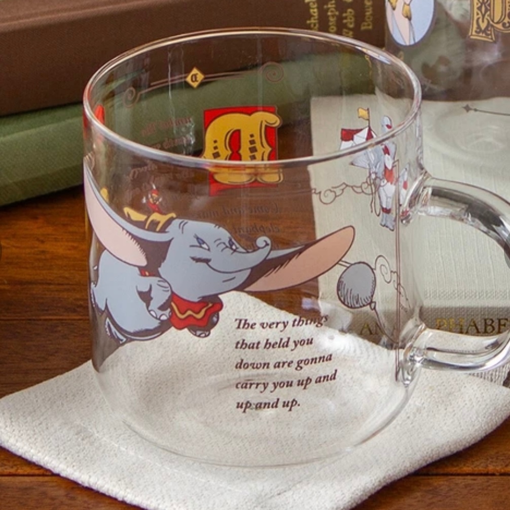 （原文故事書般的印花）日本 迪士尼 玻璃杯 馬克杯 杯子 愛麗絲 小木偶 小飛象 提姆 妙妙貓 木偶奇遇記 杯
